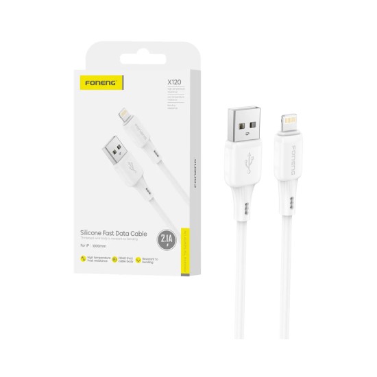 Foneng Cable X120 Lightning 2.1A 1M White
